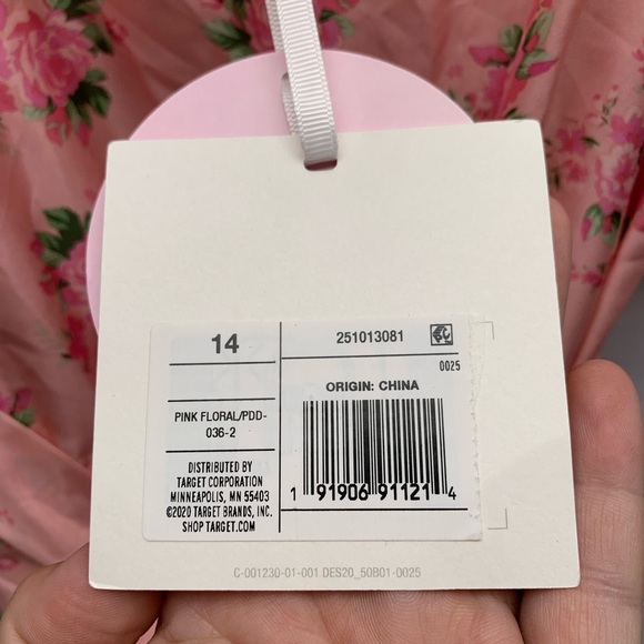 LoveShackFancy for Target Cecile Puff Sleeve Pink Floral Dress Sz. 14 - Picture 6 of 9